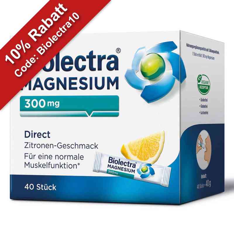 Biolectra Magnesium 300 mg Direct Zitrone 40 stk von HERMES Arzneimittel GmbH PZN 04199607