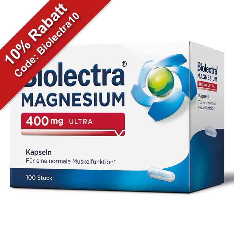 Biolectra Magnesium 400 mg Ultra Kapseln 100 stk von HERMES Arzneimittel GmbH PZN 10043648