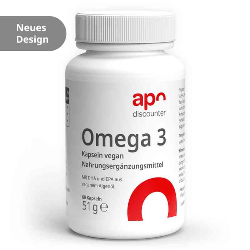 Omega 3 Kapseln vegan aus Algenöl von apodiscounter 60 stk von apo.com Group GmbH PZN 19400558