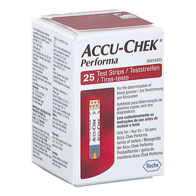 Accu Chek Performa Blutzucker Teststreifen 25 stk von ROCHE DIABETES CARE AUSTRIA GMBH PZN 08201468
