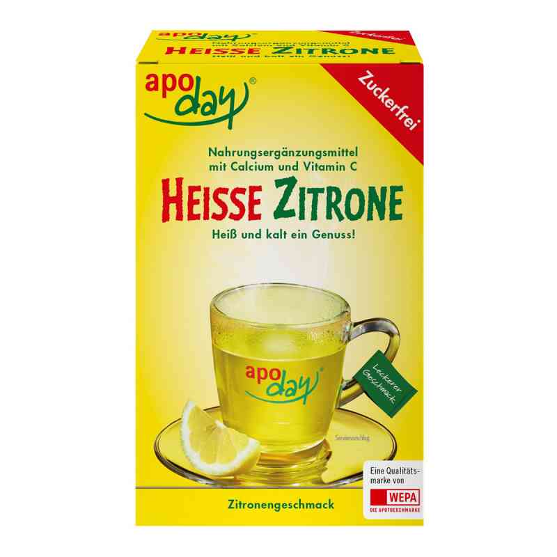 Apoday Heisse Zitrone Vitamin C und Calcium ohne Zucker Pulver 10X10 g von WEPA Apothekenbedarf GmbH & Co K PZN 04821053