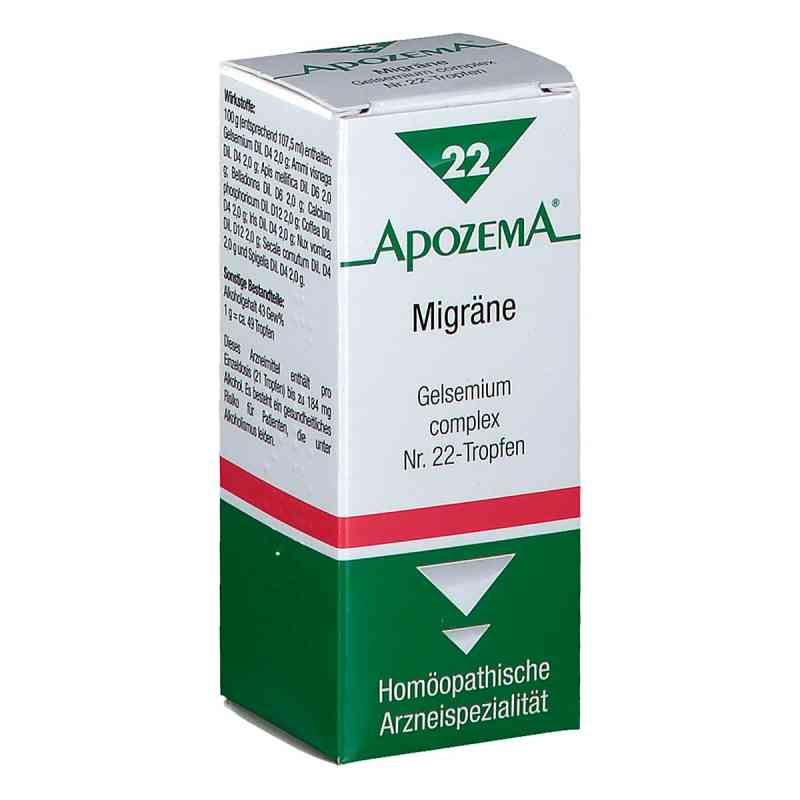 Apozema Migräne Gelsemium complex Nummer 22 Tropfen 50 ml von APOMEDICA PHARMAZEUTISCHE PRODUK PZN 08200815