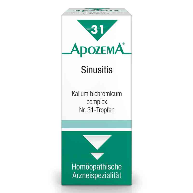 Apozema Sinusitis Kalium bichromicum complex Nummer 31 Tropfen 50 ml von APOMEDICA PHARMAZEUTISCHE PRODUKTE GMBH PZN 08200939