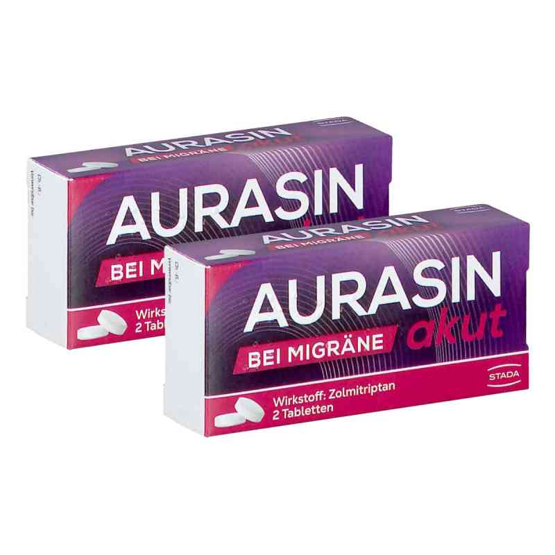 Aurasin akut 2,5 mg Tabletten bei Migräne 2x2 stk von  PZN 08103139