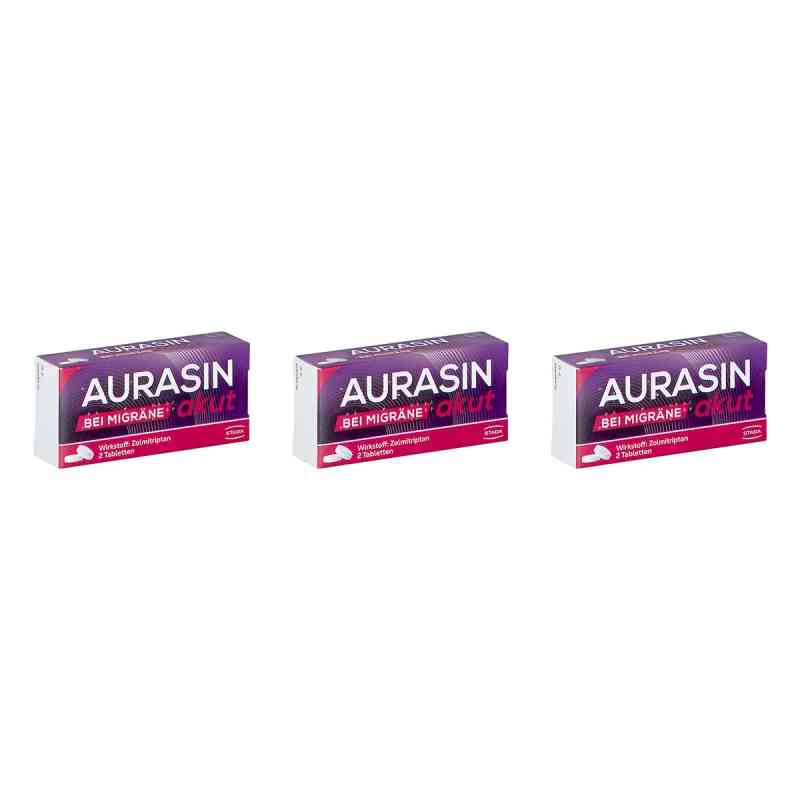 Aurasin akut 2,5 mg Tabletten bei Migräne 3x2 stk von  PZN 08103401