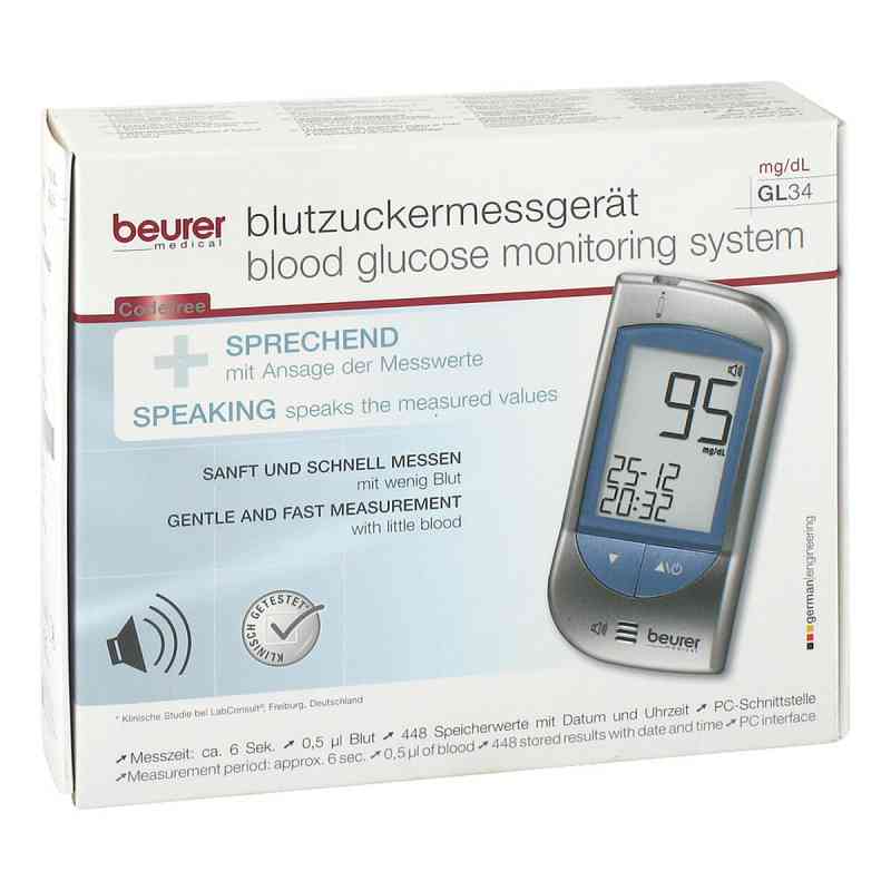 Beurer Gl34 Blutzuckermessgerät mg/dl 1 stk von BEURER GmbH PZN 10024987