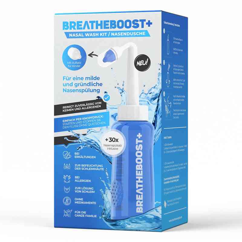 breatheboost+ Nasendusche inkl. 30x Salzlösungen 1 stk von AW Products GmbH PZN 08106199