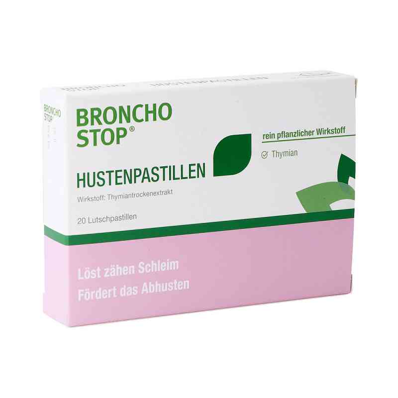 BRONCHOSTOP Thymian Lutschpastillen 20 stk von KWIZDA PHARMA GMBH PZN 08200062