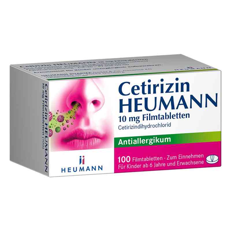 Cetirizin Heumann 10 mg Filmtabletten 100 stk von HEUMANN PHARMA GmbH & Co. Generica KG PZN 02075479