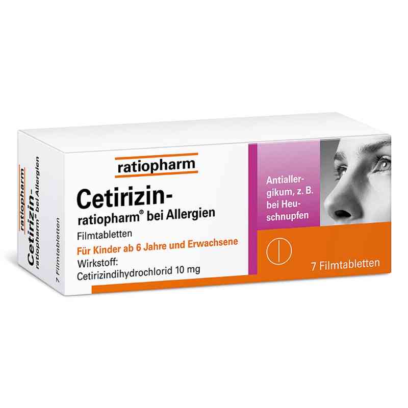 Cetirizin-ratiopharm® bei Allergien 10 mg Filmtabletten 7 stk von ratiopharm GmbH PZN 02158136