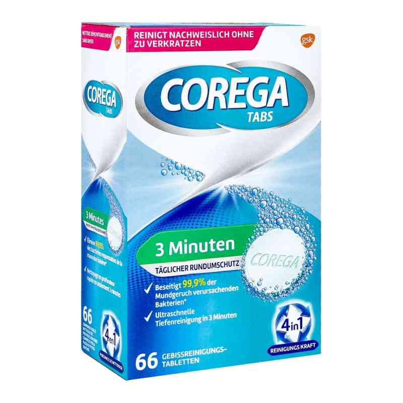 Corega Tabs 3 Minuten 66 stk von GlaxoSmithKline Consumer Healthc PZN 00644921
