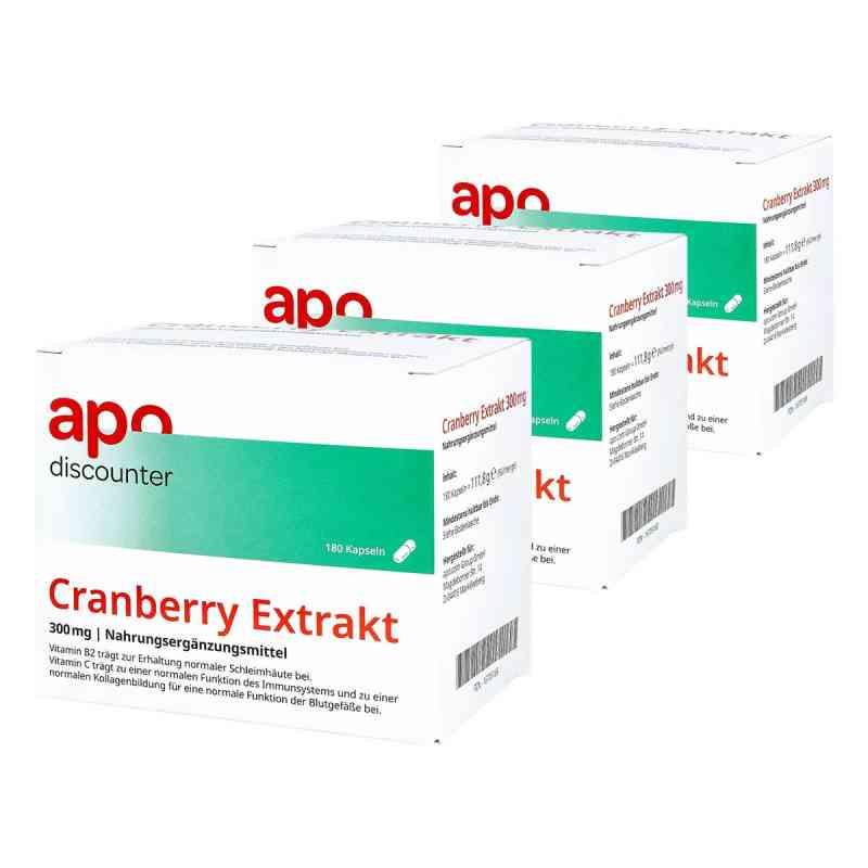 Cranberry Extrakt 300 mg Kapseln von apodiscounter 3x180 stk von apo.com Group GmbH PZN 08101877