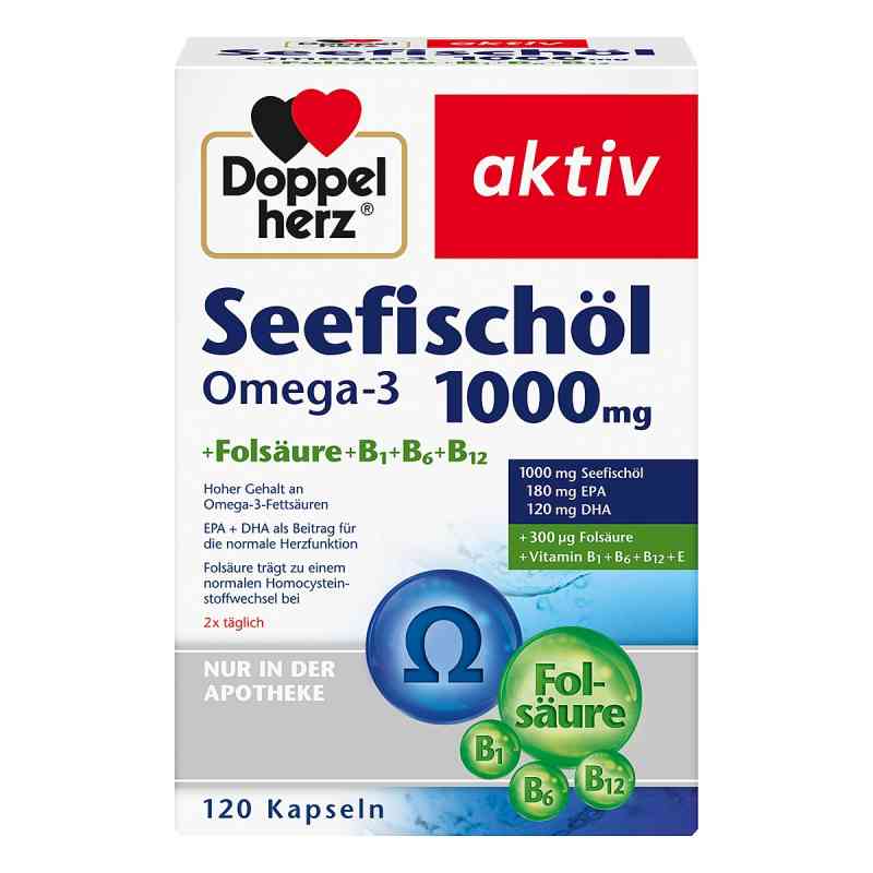 Doppelherz Seefischöl Omega-3 1000 mg+Fols. Kapsel (n) 120 stk von Queisser Pharma GmbH & Co. KG PZN 06583681