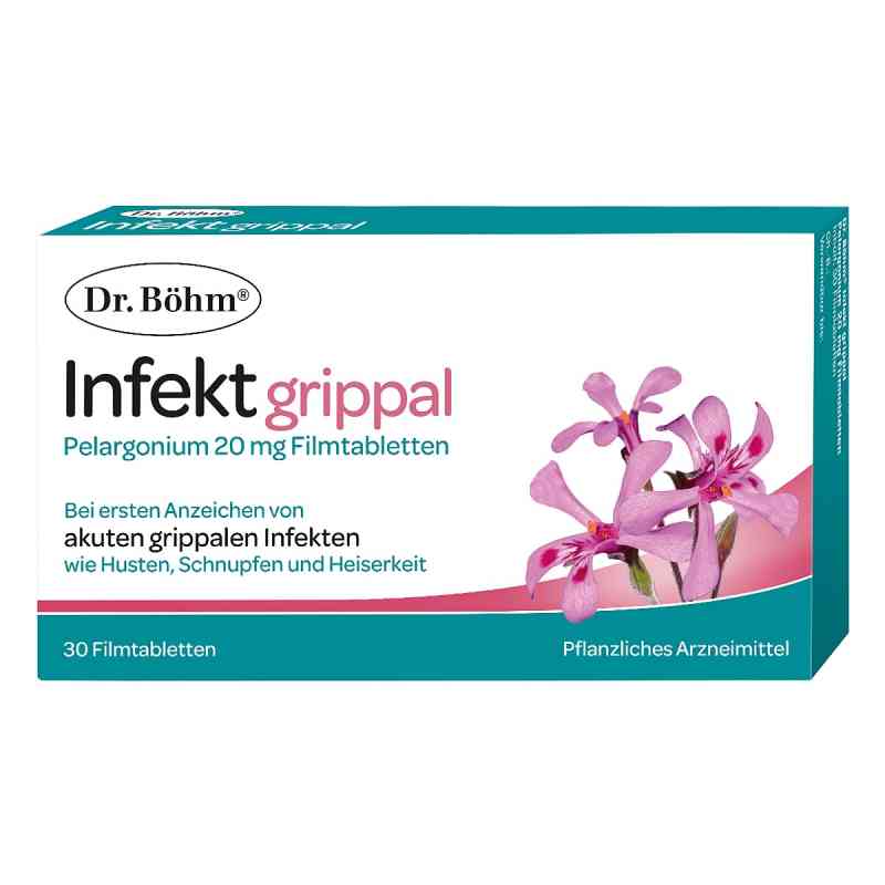 Dr. Böhm Infekt grippal Pelargonium 20 mg Filmtabletten 30 stk von APOMEDICA PHARMAZEUTISCHE PRODUKTE GMBH PZN 08200833