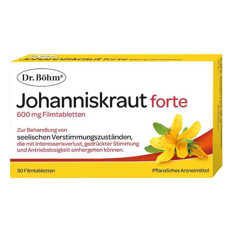 Dr. Böhm Johanniskraut 600 mg forte Filmtabletten 30 stk von APOMEDICA PHARMAZEUTISCHE PRODUKTE GMBH PZN 08200054