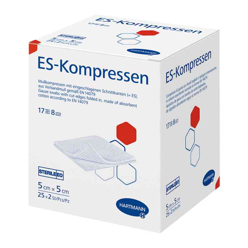 Es-kompressen steril 5x5 cm 8fach 25X2 stk von PAUL HARTMANN AG PZN 01407057