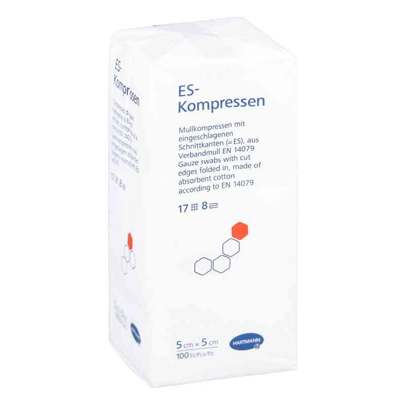 Es-kompressen unsteril 5x5 cm 8fach 100 stk von PAUL HARTMANN AG PZN 01447157