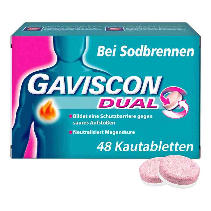 GAVISCON Dual Kautabletten mit Zweifachwirkung gegen Sodbrennen 48 stk von Reckitt Benckiser Deutschland GmbH PZN 11528394