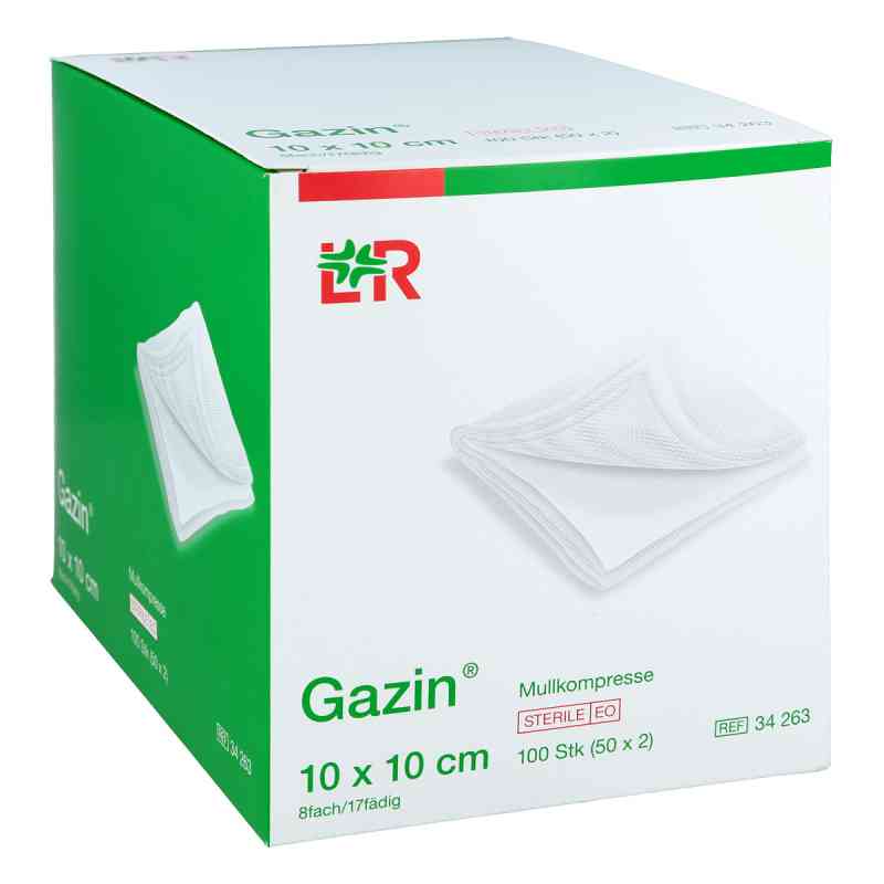 Gazin Kompressen 10x10cm 8fach steril 50X2 stk von Lohmann & Rauscher GmbH & Co.KG PZN 03449060