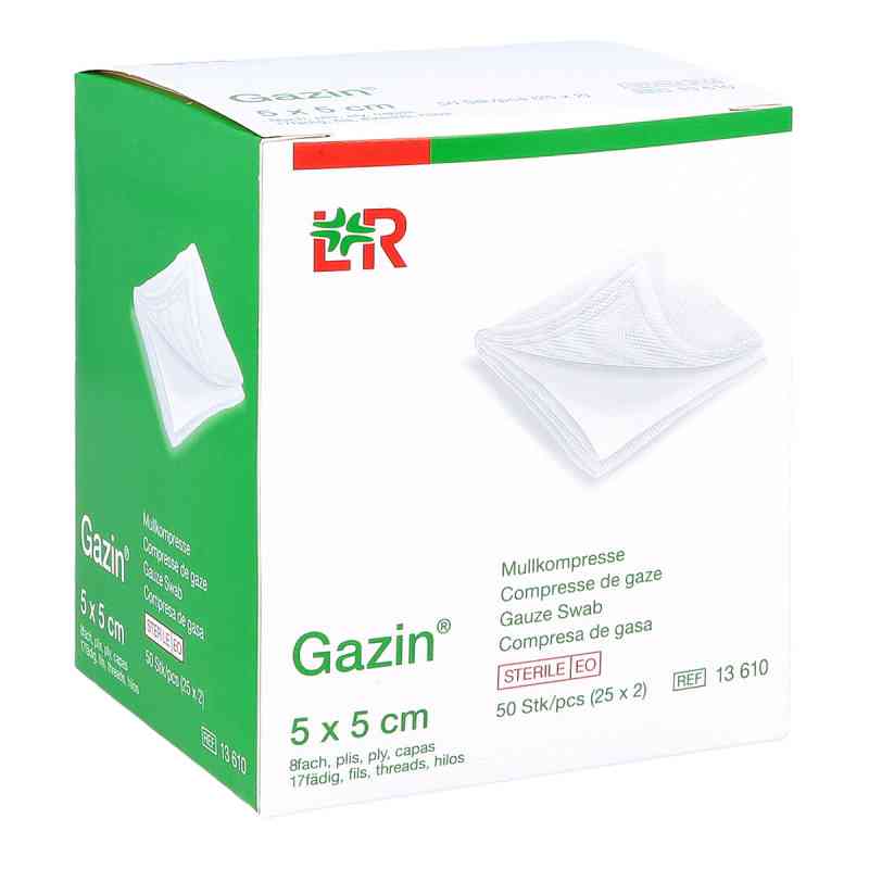 Gazin Kompressen 5x5cm 8fach steril 25X2 stk von Lohmann & Rauscher GmbH & Co.KG PZN 03449002