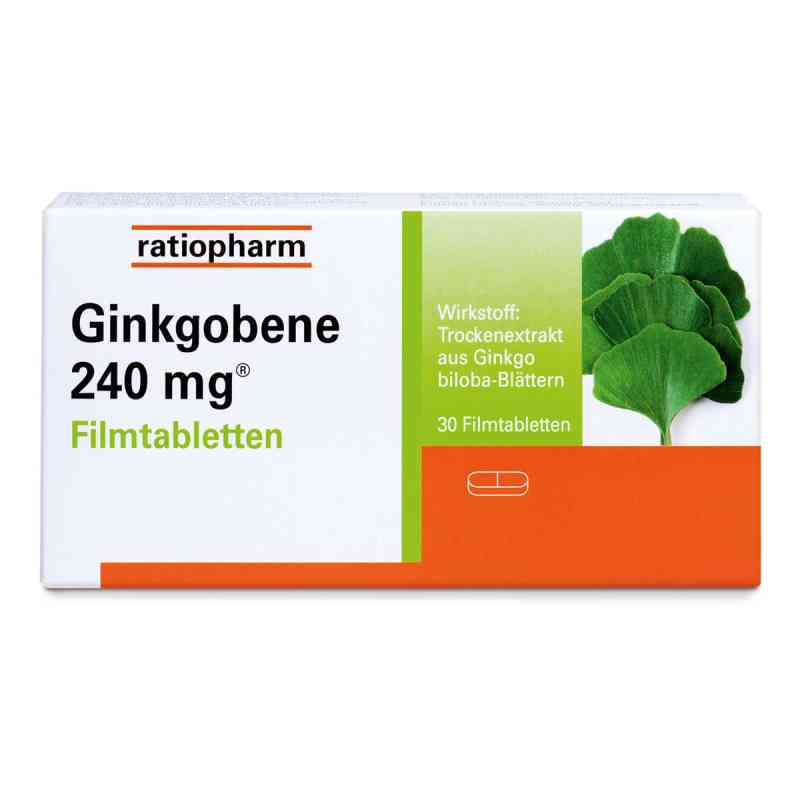 Ginkgobene 240 mg Filmtabletten 30 stk von RATIOPHARM ARZNEIMITTEL VERTRIEBS GMBH PZN 08200607