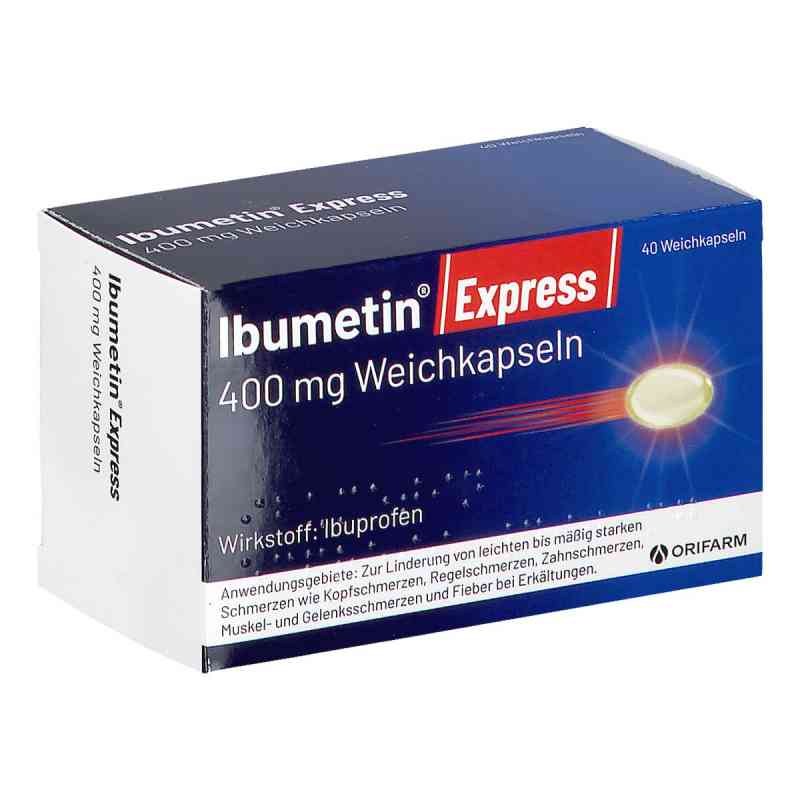 Ibumetin Express 400 mg Weichkapseln 40 stk von ORIFARM HEALTHCARE A/S PZN 08202531