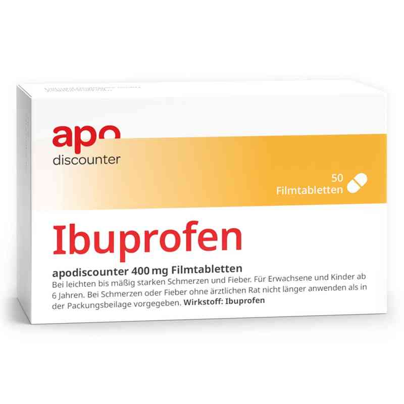 Ibuprofen Apodiscounter 400 Mg Schmerztabletten 50 stk von Apotheke im Paunsdorf Center PZN 18188234