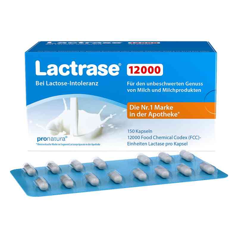 Lactrase 12.000 Fcc Kapseln 150 stk von Pro Natura Gesellschaft für gesunde Ernährung mbH PZN 10130821