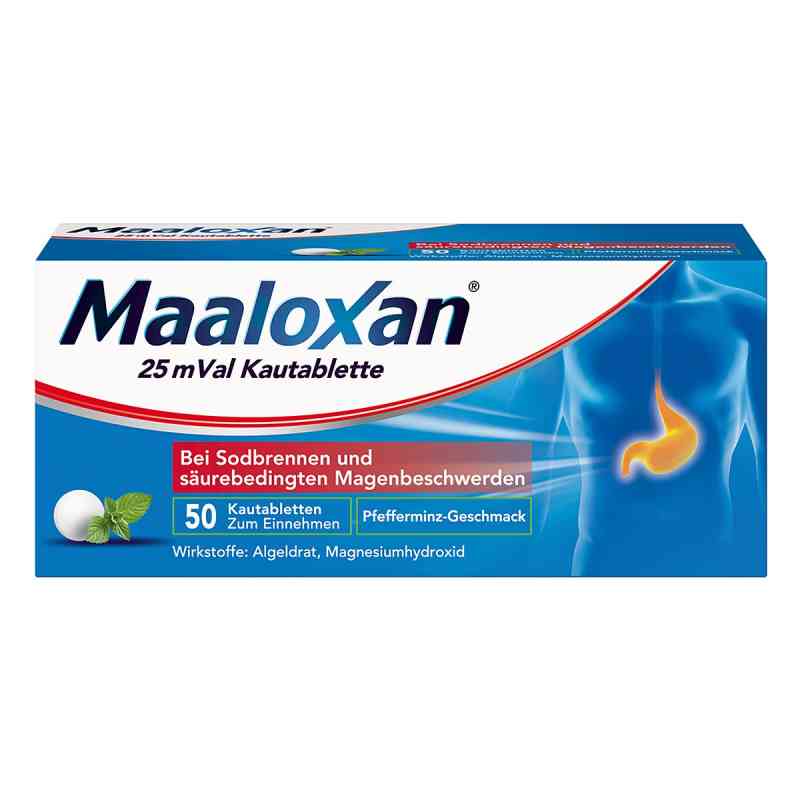 MAALOXAN Kautabletten bei Sodbrennen mit Magenschmerzen 50 stk von A. Nattermann & Cie GmbH PZN 01423599