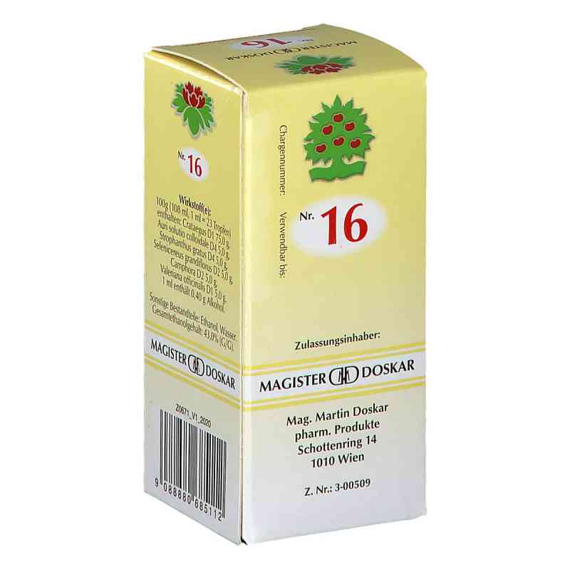 Magister Doskar Nummer 16 Herz- und Kreislauf Tropfen 50 ml von DOSKAR E.U PZN 08200511