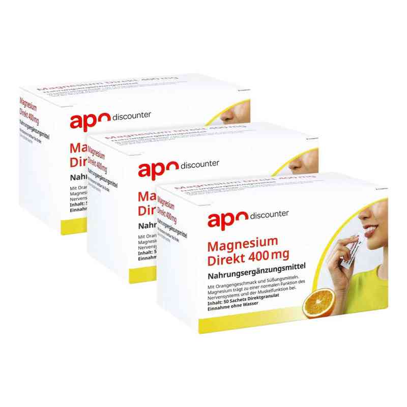 Magnesium Direkt 400 mg Sticks von apodiscounter 3x50x3 g von VIS-VITALIS GMBH PZN 08102074