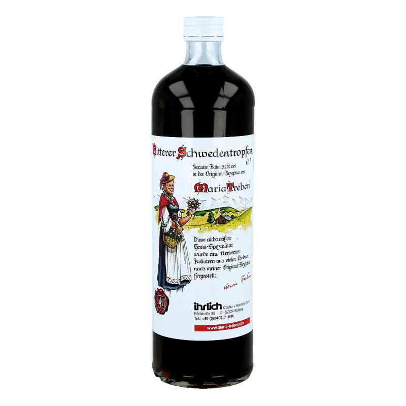 Maria Treben Bitterer Schwedentropfen 32% Vol. 700 ml von Ihrlich Kräuter + Kosmetik GmbH PZN 06056674