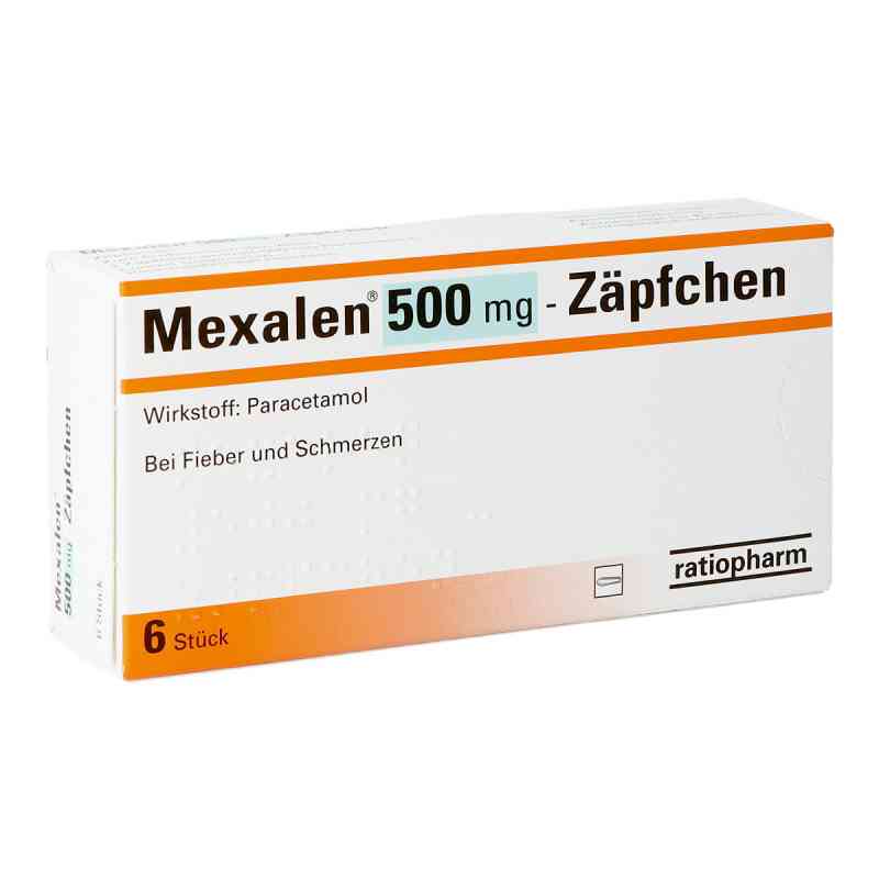 Mexalen 500 mg-Zäpfchen 6 stk von RATIOPHARM ARZNEIMITTEL VERTRIEB PZN 08200084