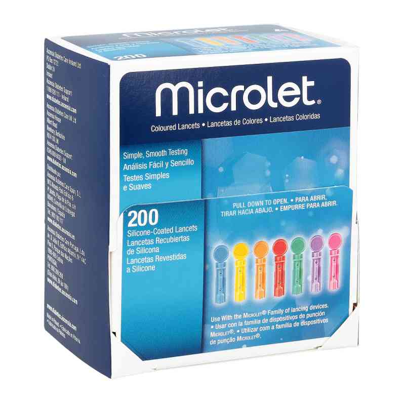 Microlet Lanzetten farbig 200 stk von Ascensia Diabetes Care Deutschland GmbH PZN 06691206