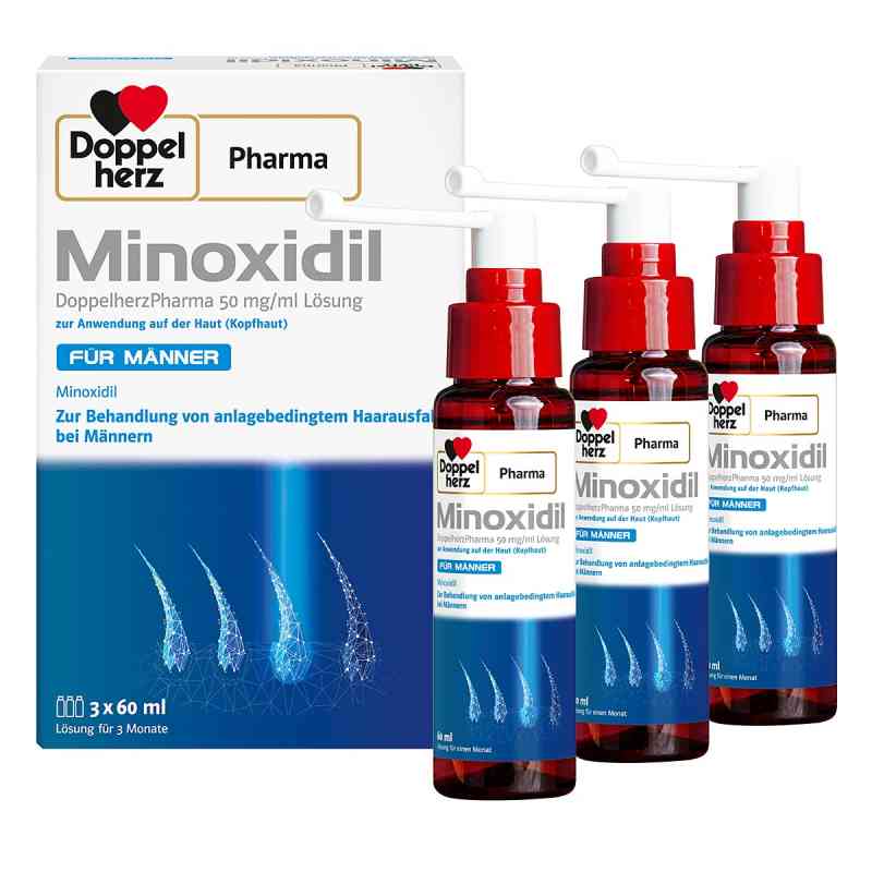 Minoxidil DoppelherzPharma Männer Lösung 3X60 ml von Queisser Pharma GmbH & Co. KG PZN 17268563