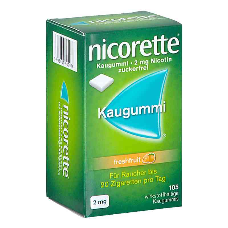 Nicorette Kaugummi Freshfruit 2 mg Nicotin 105 stk von KENVUE AUSTRIA GMBH PZN 08201515