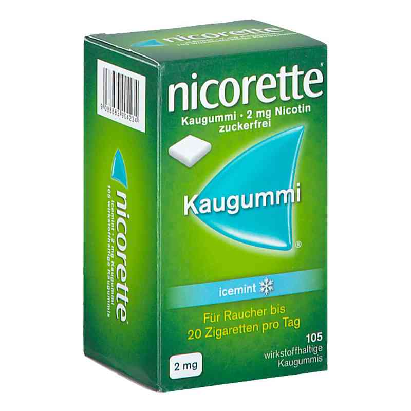 Nicorette Kaugummi Icemint 2 mg Nicotin 105 stk von KENVUE AUSTRIA GMBH PZN 08201510