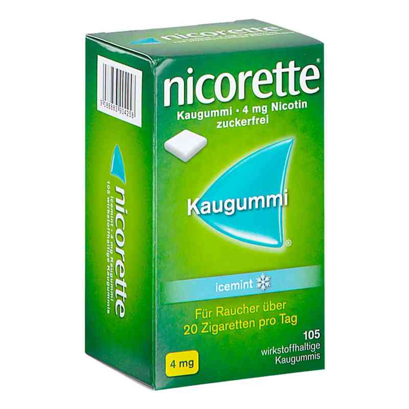 Nicorette Kaugummi Icemint 4 mg Nicotin 105 stk von KENVUE AUSTRIA GMBH PZN 08201431