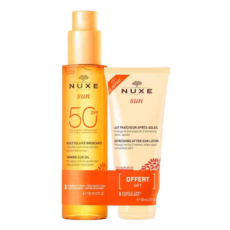 Nuxe Sun Set Sonnenöl LSF 50 Gratis After-Sun 1 Pck von NUXE GmbH PZN 19539078