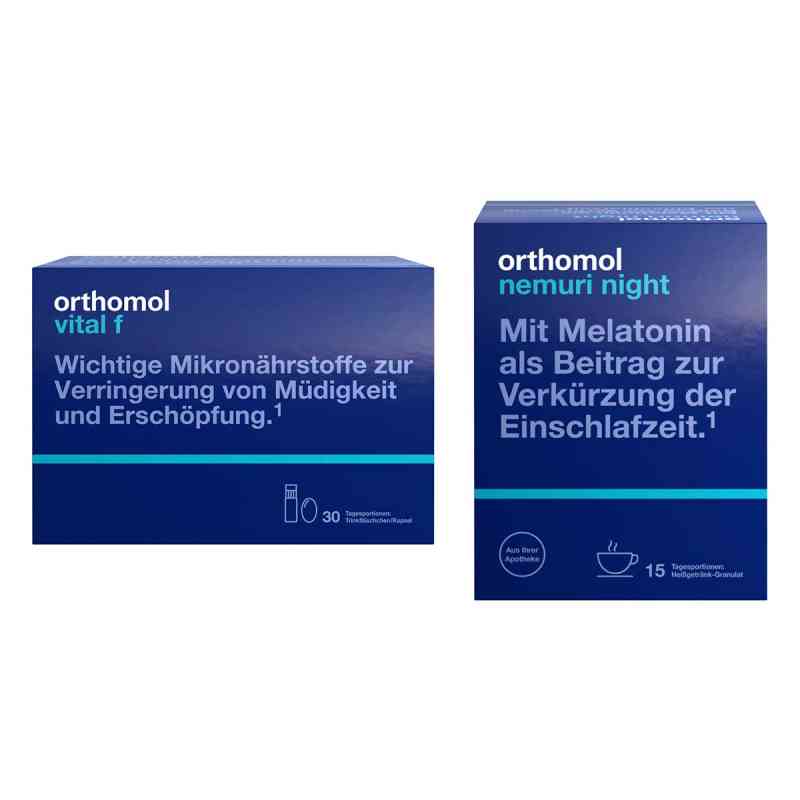 Orthomol Vital f Trinkfl. + Orthomol Nemuri night Heißgetränk 1 Set von Orthomol pharmazeutische PZN 08102372