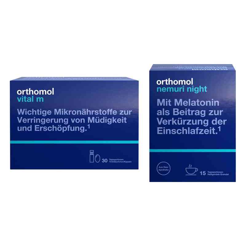 Orthomol Vital m Trinkfl.+ Orthomol Nemuri night Heißgetränk 1 Set von Orthomol pharmazeutische PZN 08102396