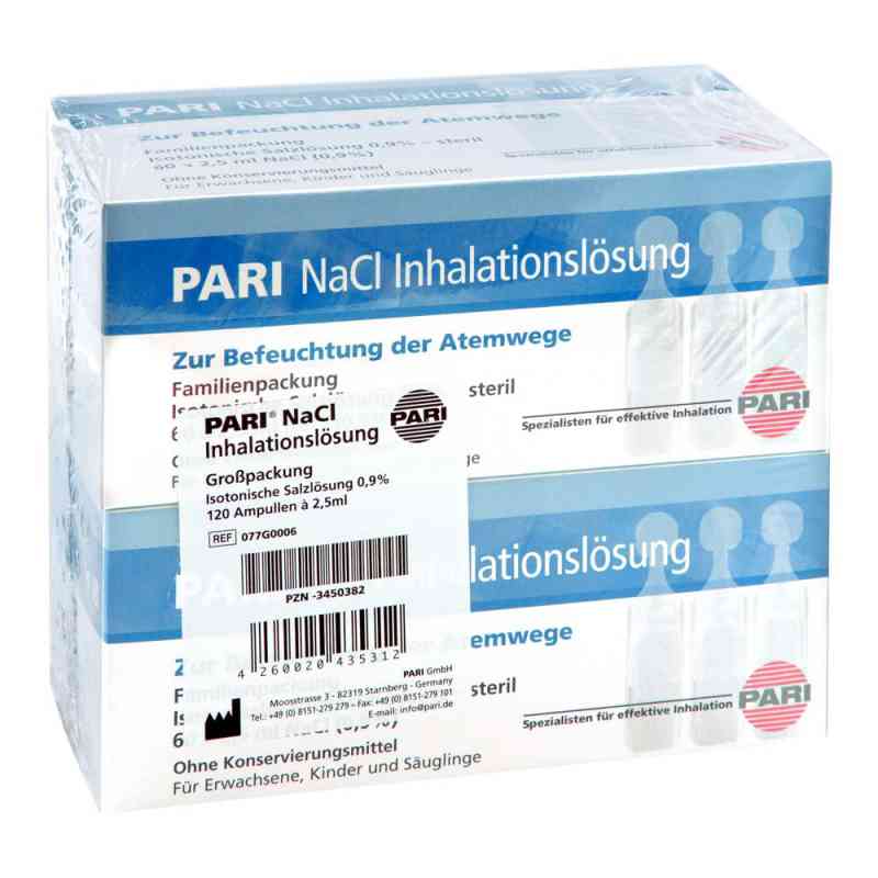 Pari Nacl Inhalationslösung Ampullen 120X2.5 ml von Pari GmbH Pharma -und Apothekenservice PZN 03450382