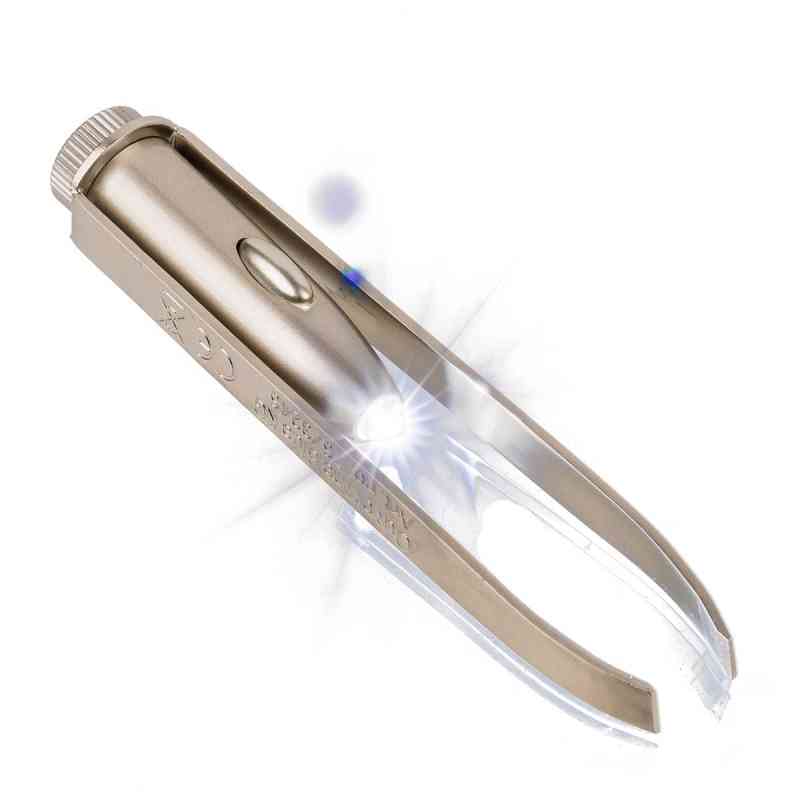 Pinzette schräge Spitze Led-licht Edelstahl 9,5 cm 1 stk von Megadent Deflogrip Gerhard Reeg GmbH PZN 09686915