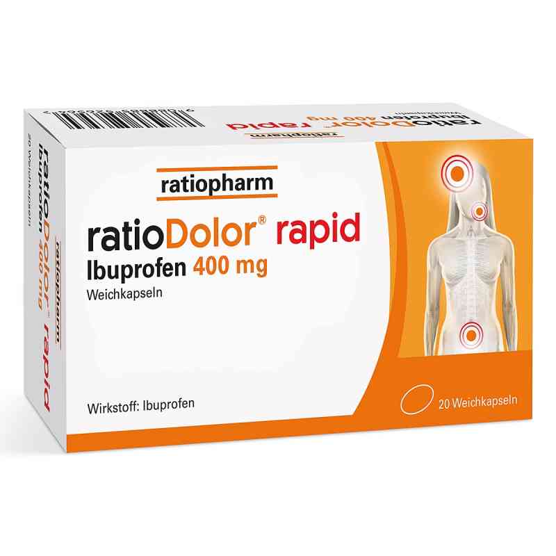 ratioDolor rapid Ibuprofen 400 mg Weichkapseln 20 stk von RATIOPHARM ARZNEIMITTEL VERTRIEBS GMBH PZN 08201894