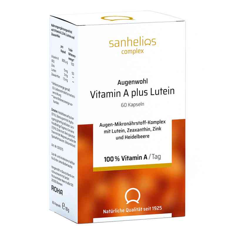 Sanhelios Augenwohl Vitamin A plus Lutein Kapseln 60 stk von  PZN 15302095