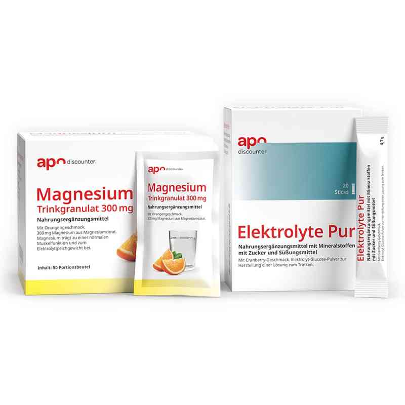 Sport Sparset – Magnesium Trinkgranulat + Elektrolyte Pur Stick 1 Set von  PZN 08107263