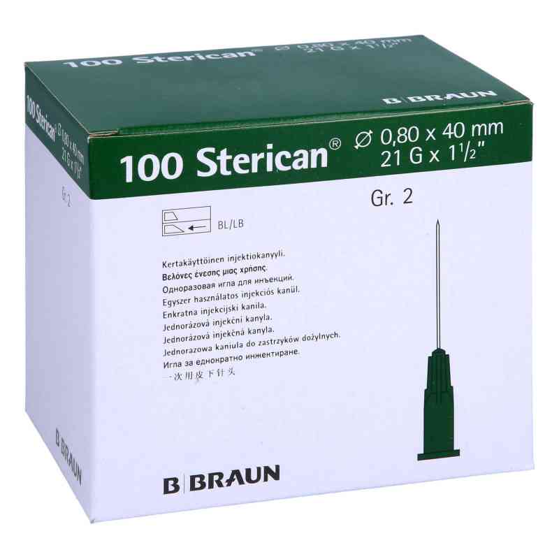 Sterican Kanüle luer-lok 0,80x40mm Größe 2 grün 100 stk von 1001 Artikel Medical GmbH PZN 03032584