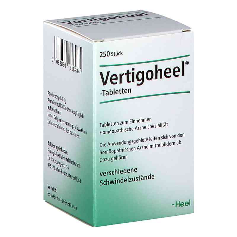 Vertigoheel Tabletten 250 stk von SCHWABE AUSTRIA GMBH     PZN 08200750