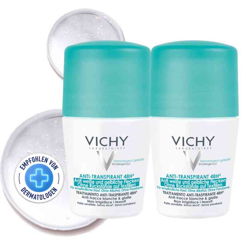 VICHY Deodorant Roll-on Anti-Flecken Doppelpack 2X50 ml von L'Oreal Deutschland GmbH PZN 11657571