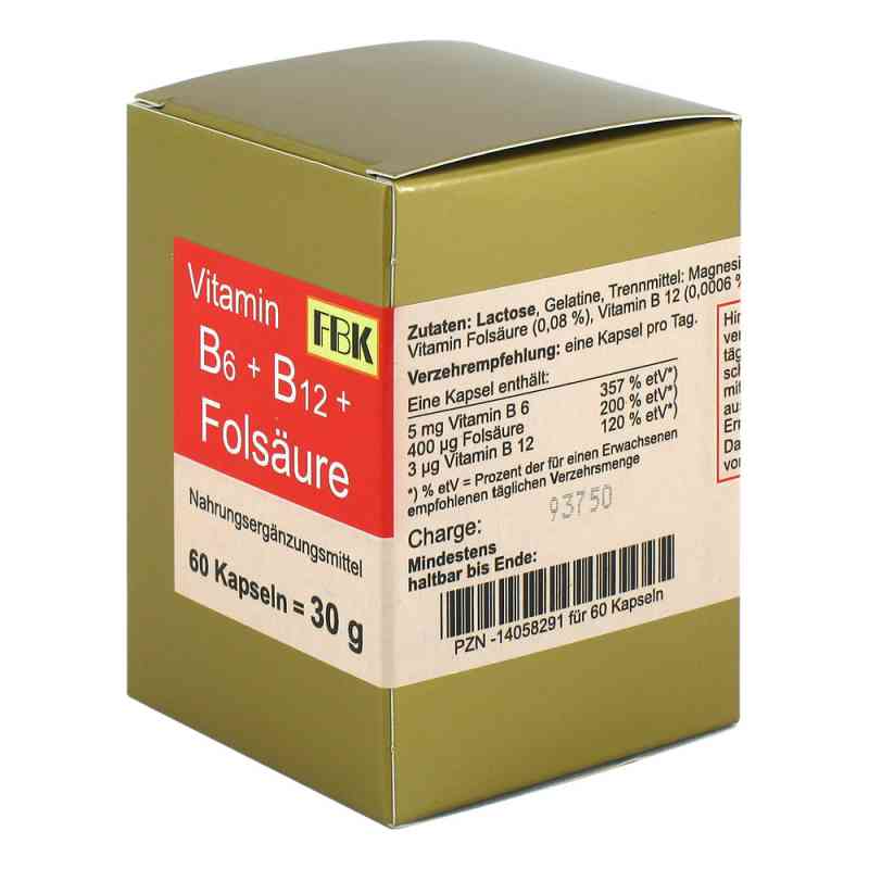 Vitamin B6+b12+folsäure Kapseln 60 stk von FBK-Pharma GmbH PZN 14058291